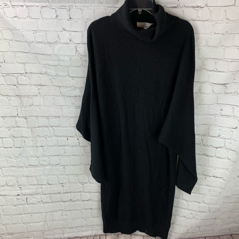 Maison De Papillon Yoko Cuffed Cashmere Sweater Dress Black Size L - Picture 7 of 8